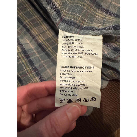 Kakadu Traders Australia Jacket Leather Trim Tan Mens Canvas Bomber L/XL - Picture 8 of 9